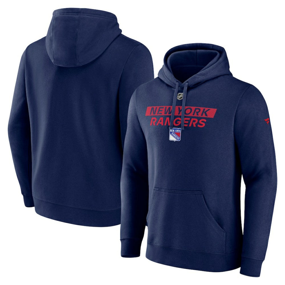 New York Rangers Fanatics Authentic Pro Core Primary Fleece Pullover Hoodie Navy