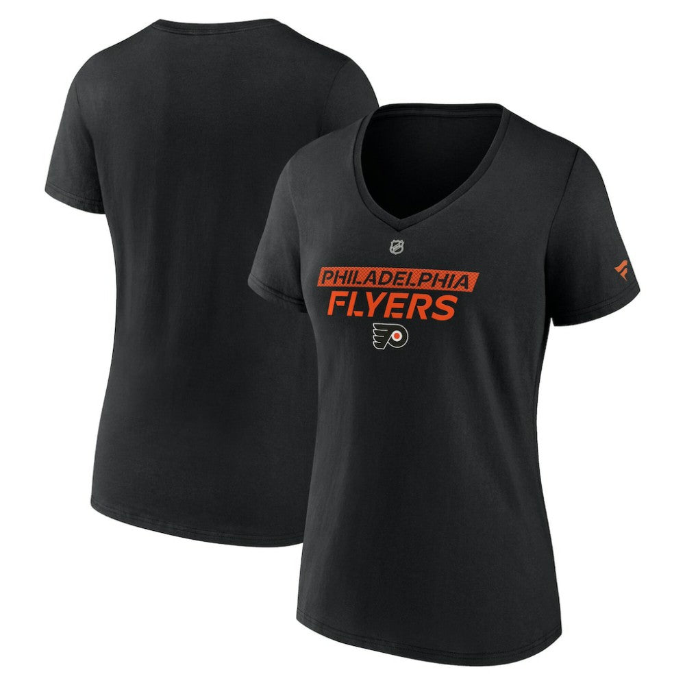 Philadelphia Flyers - Fanatics Women's Authentic Pro Core Primary V-Neck T-Shirt Black