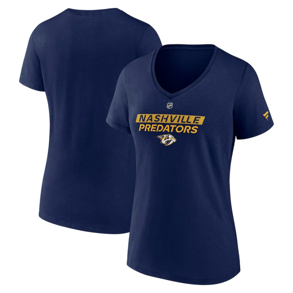 Nashville Predators - Fanatics Women's Authentic Pro Core Primary V-Neck T-Shirt Navy