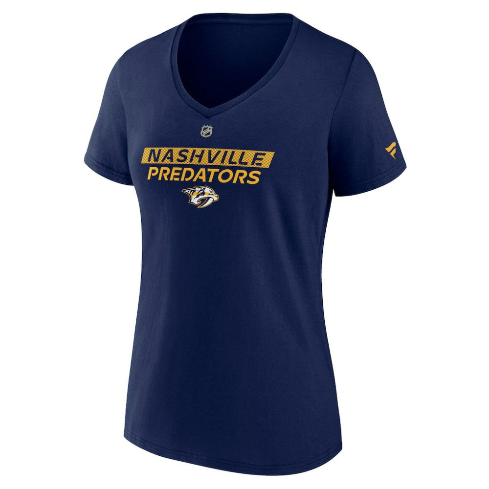 Nashville Predators - Fanatics Women's Authentic Pro Core Primary V-Neck T-Shirt Navy
