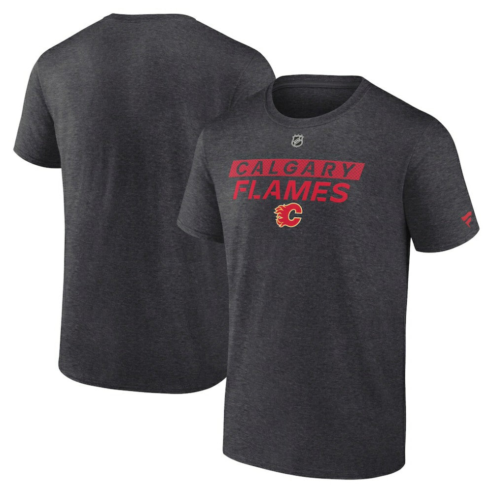 Calgary Flames - Fanatics Authentic Pro Core Primary T-Shirt Heather Charcoal