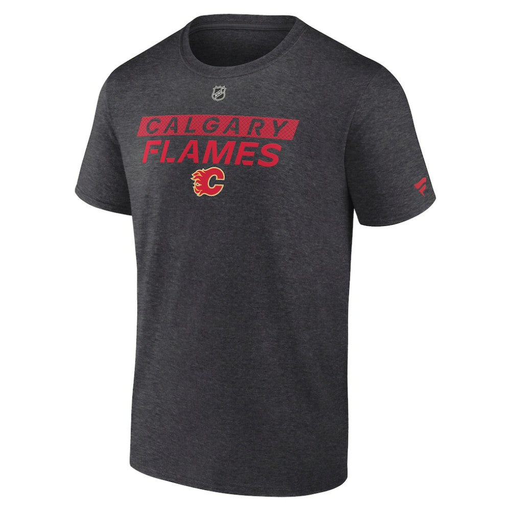 Calgary Flames - Fanatics Authentic Pro Core Primary T-Shirt Heather Charcoal