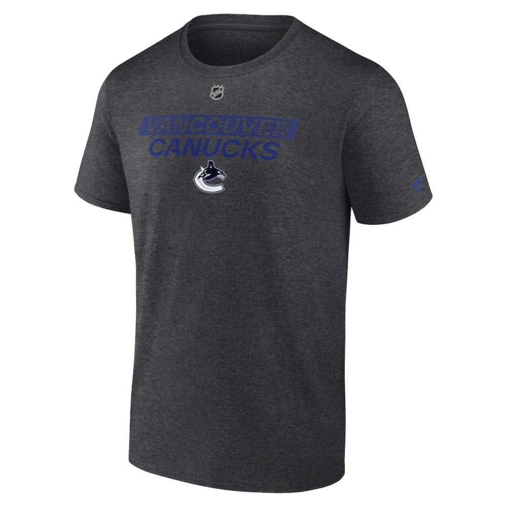 Vancouver Canucks - Fanatics Authentic Pro Core Primary T-Shirt Heather Charcoal