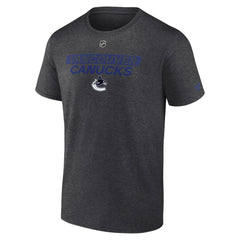 Vancouver Canucks - Fanatics Authentic Pro Core Primary T-Shirt Heather Charcoal