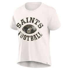 New Orleans Saints Women's Football Home Fashion T-Shirt Cream - Fanatics