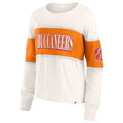 Tampa Bay Buccaneers Women's Antique Block Long Sleeve T-Shirt Cream - Fanatics