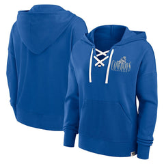 Dallas Cowboys Women's Blitz Left Lace-Up Pullover Hoodie Royal - Fanatics