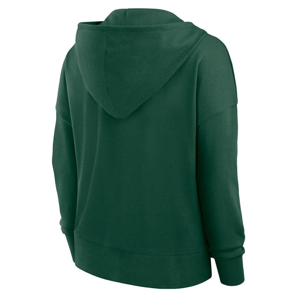 Green Bay Packers Women's Blitz Left Lace-Up Pullover Hoodie Green - Fanatics