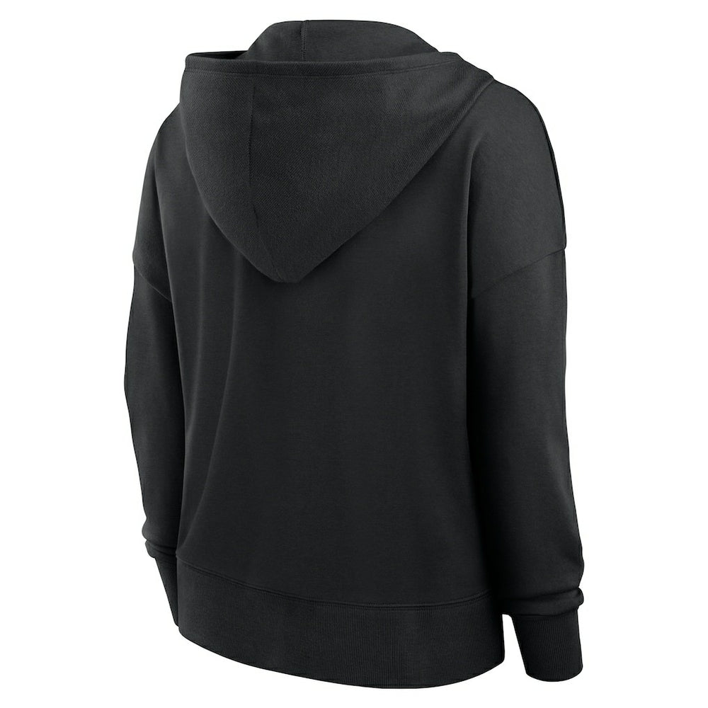 New Orleans Saints Women's Blitz Left Lace-Up Pullover Hoodie Black - Fanatics