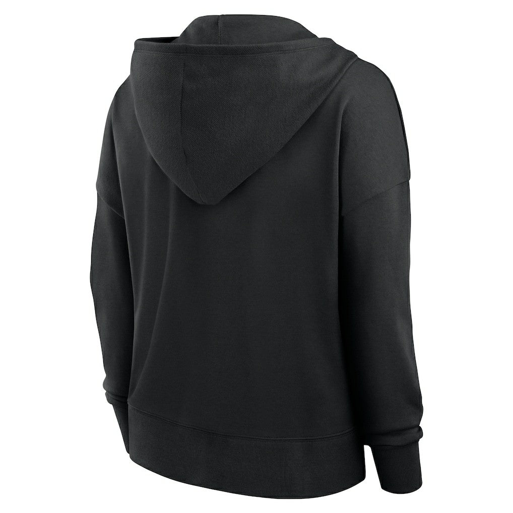 Pittsburgh Steelers Women's Blitz Left Lace-Up Pullover Hoodie Black - Fanatics