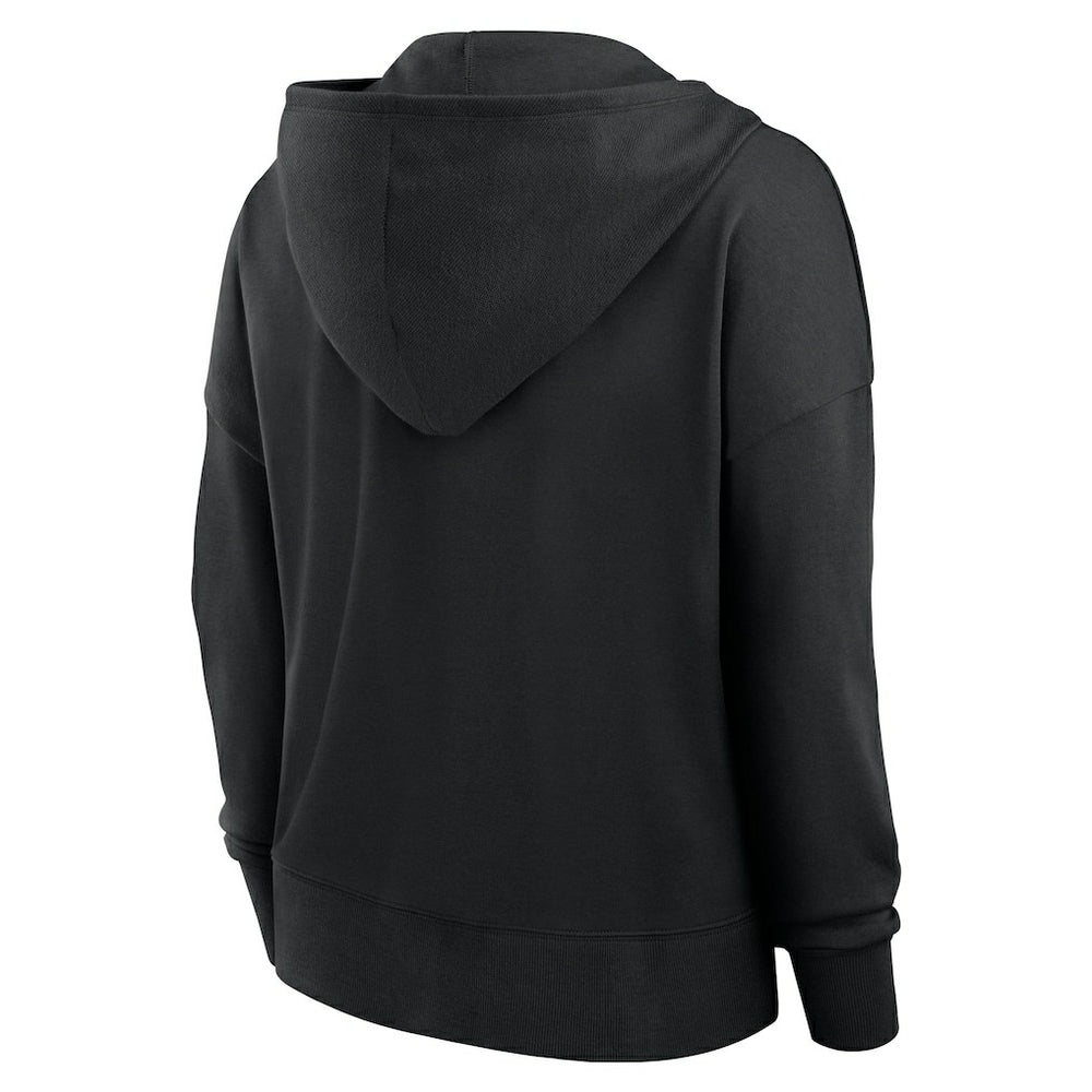 Pittsburgh Steelers Women's Blitz Left Lace-Up Pullover Hoodie Black - Fanatics