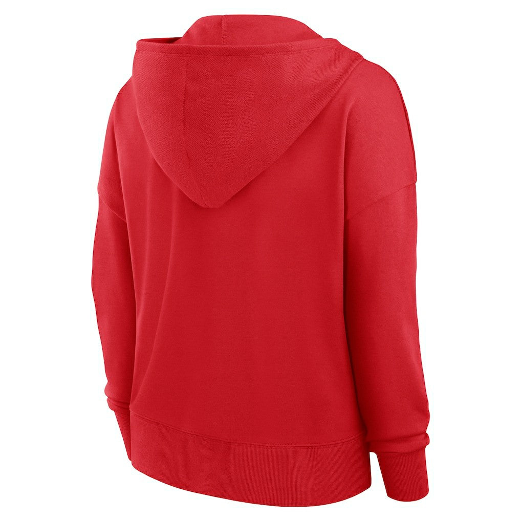 San Francisco 49ers Women's Blitz Left Lace-Up Pullover Hoodie Scarlet - Fanatics