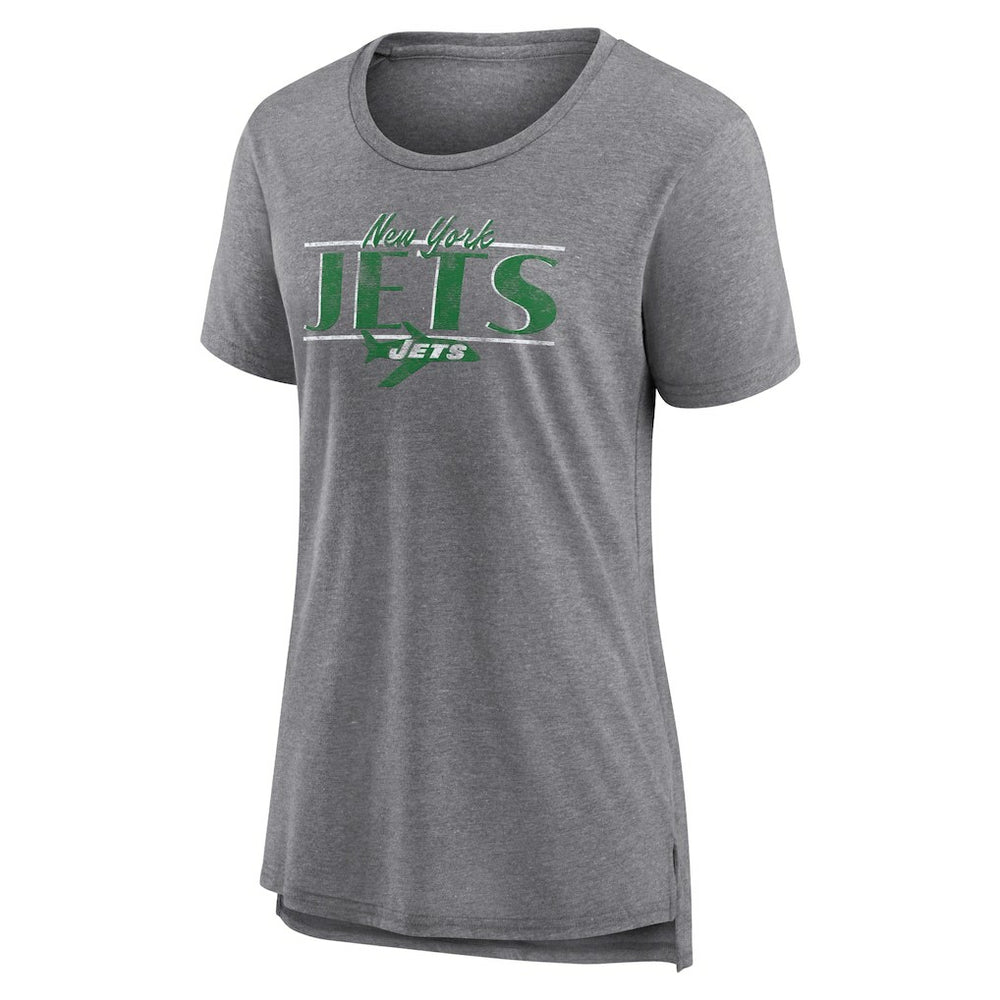 New York Jets Women's Up the Middle Tri-Blend T-Shirt Heather Gray - Fanatics