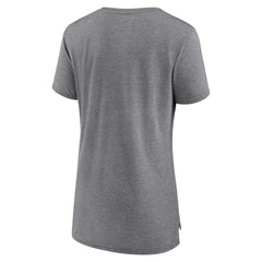 New England Patriots Women's Up the Middle Tri-Blend T-Shirt Heather Gray - Fanatics