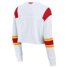 Kansas City Chiefs Women's Stretch Cropped Fashion Long Sleeve T-Shirt White - Fanatics