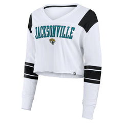 Jacksonville Jaguars Women's Stretch Cropped Fashion Long Sleeve T-Shirt White - Fanatics