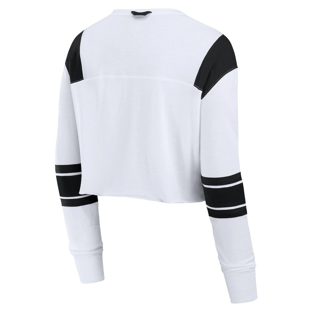 Jacksonville Jaguars Women's Stretch Cropped Fashion Long Sleeve T-Shirt White - Fanatics