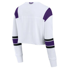 Minnesota Vikings Women's Stretch Cropped Fashion Long Sleeve T-Shirt White - Fanatics