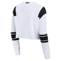 New York Jets Women's Stretch Cropped Fashion Long Sleeve T-Shirt White - Fanatics