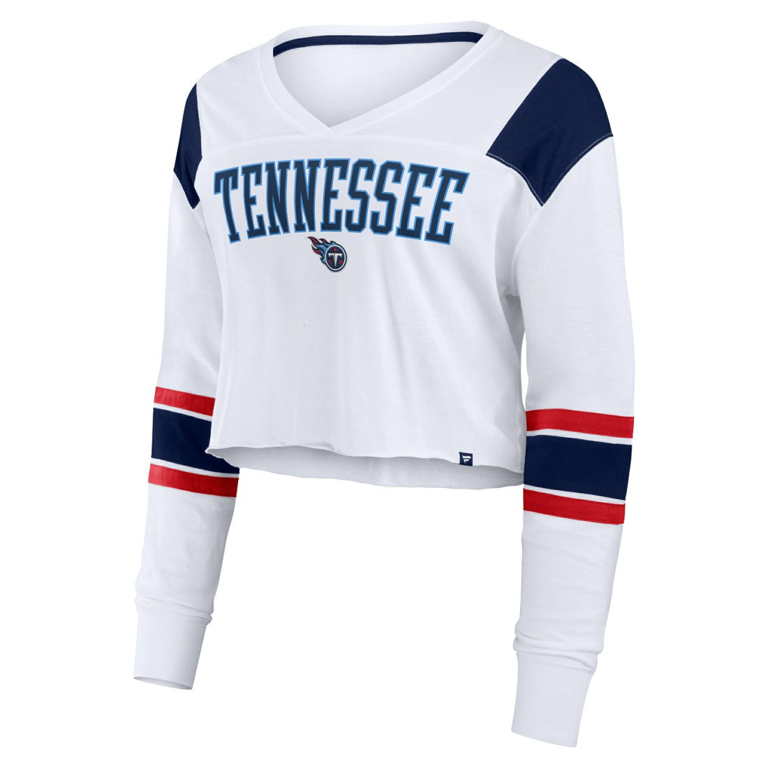 Tennessee Titans Women's Stretch Cropped Fashion Long Sleeve T-Shirt White - Fanatics
