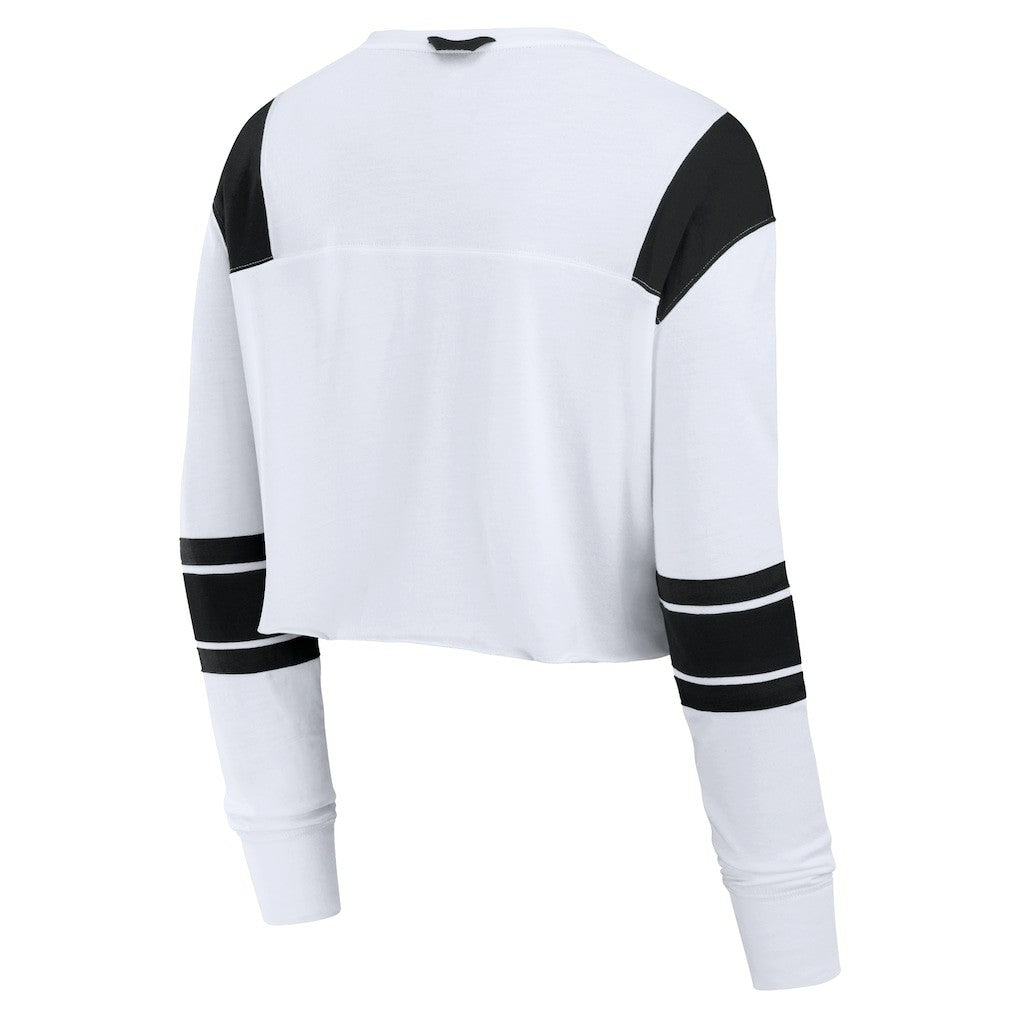 Cincinnati Bengals Women's Stretch Cropped Fashion Long Sleeve T-Shirt White - Fanatics