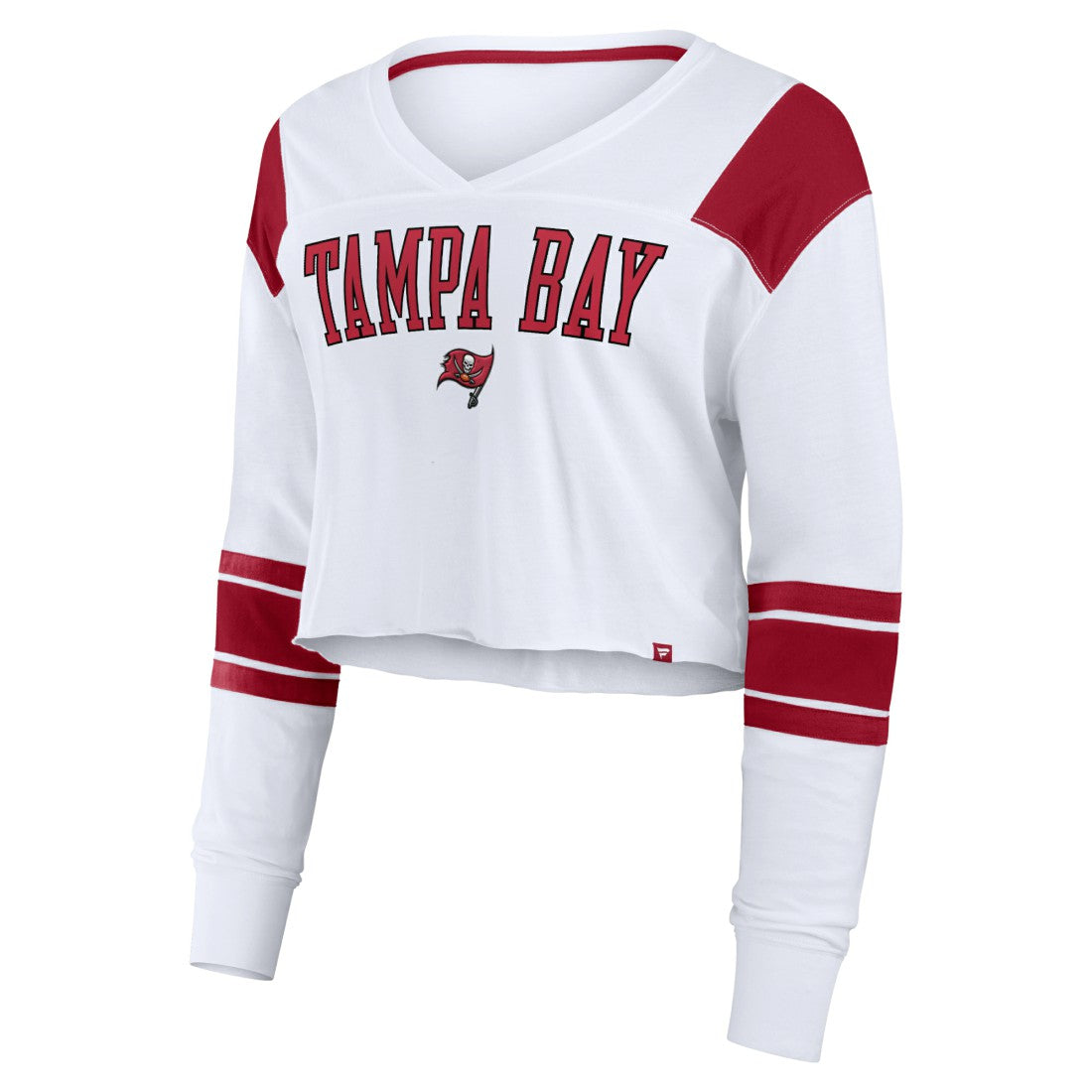 Tampa Bay Buccaneers Women's Stretch Cropped Fashion Long Sleeve T-Shirt White - Fanatics
