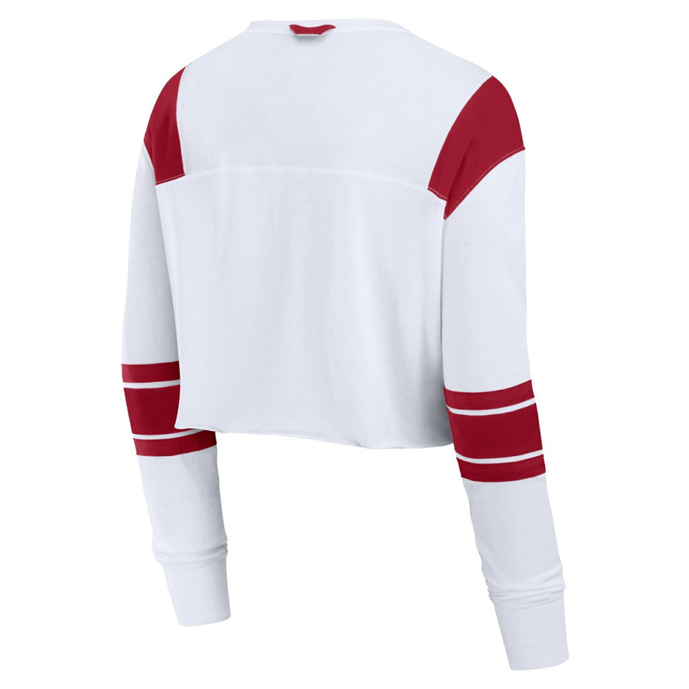 Tampa Bay Buccaneers Women's Stretch Cropped Fashion Long Sleeve T-Shirt White - Fanatics