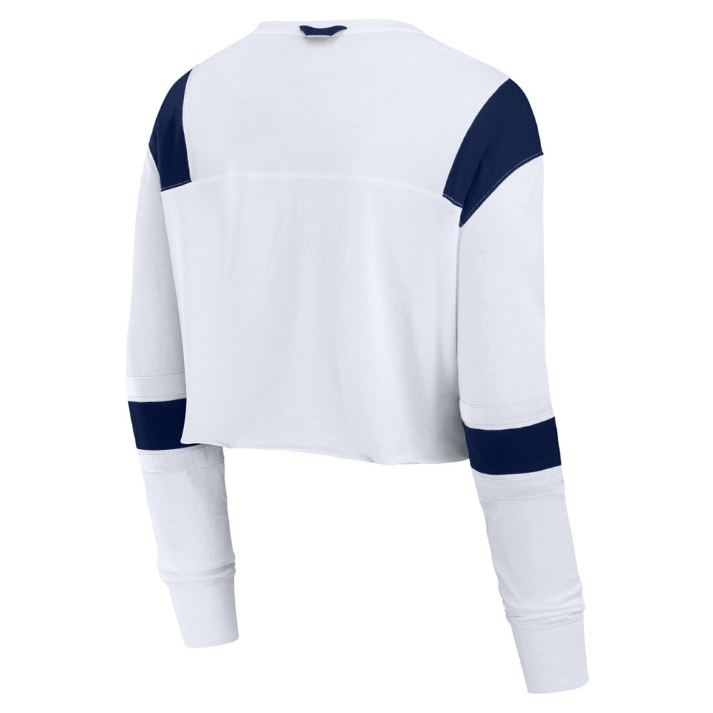 Seattle Seahawks Women's Stretch Cropped Fashion Long Sleeve T-Shirt White - Fanatics