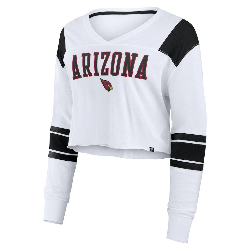 Arizona Cardinals Women's Stretch Cropped Fashion Long Sleeve T-Shirt White - Fanatics