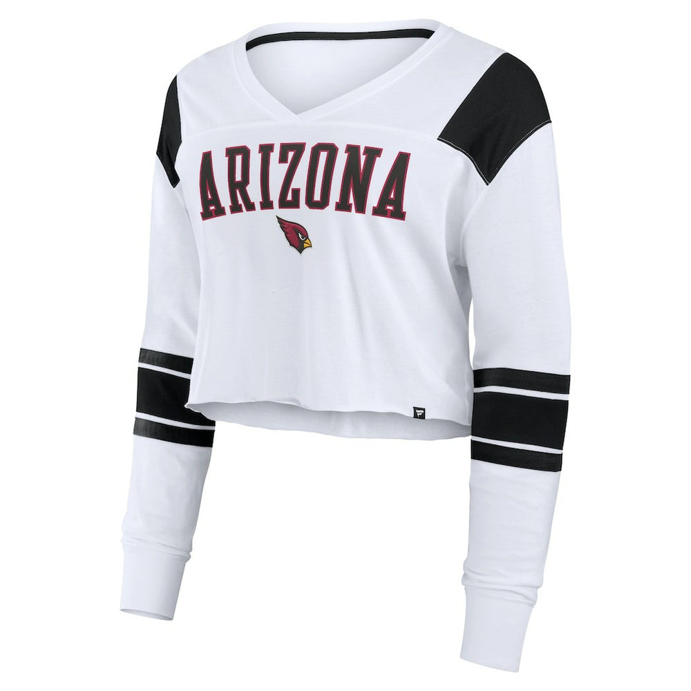Arizona Cardinals Women's Stretch Cropped Fashion Long Sleeve T-Shirt White - Fanatics