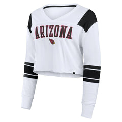 Arizona Cardinals Women's Stretch Cropped Fashion Long Sleeve T-Shirt White - Fanatics