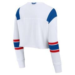 Buffalo Bills Women's Stretch Cropped Fashion Long Sleeve T-Shirt White - Fanatics