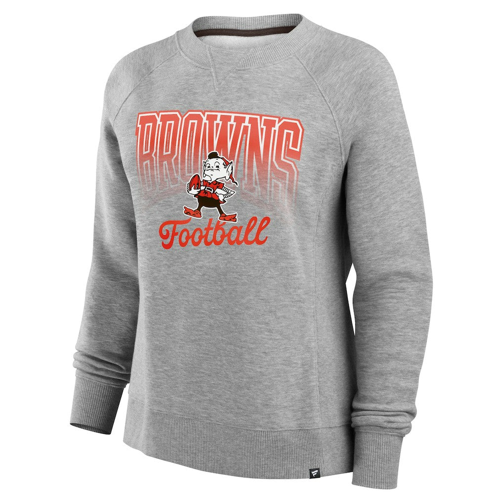 Cleveland Browns Women's Hit Hard Fleece Pullover Sweatshirt Heather Gray - Fanatics