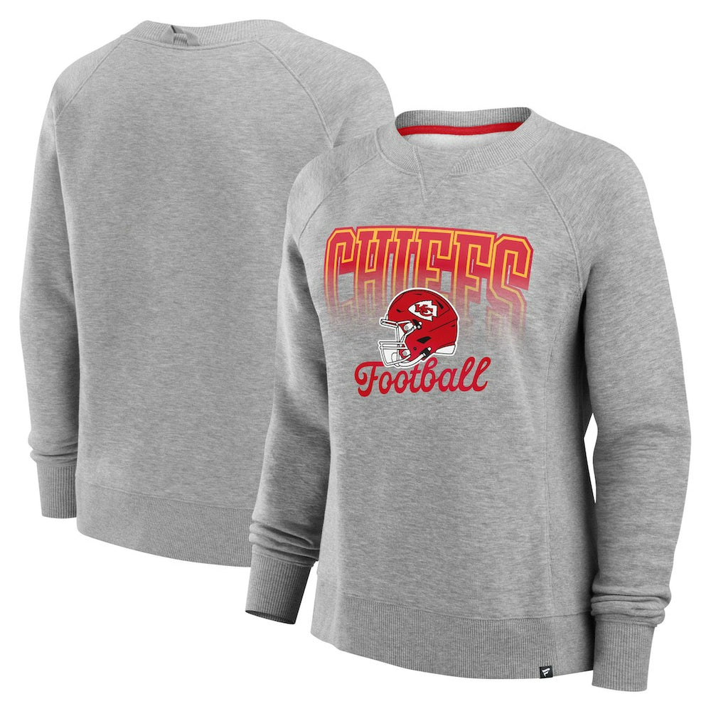 Kansas City Chiefs Women's Hit Hard Fleece Pullover Sweatshirt Heather Gray - Fanatics