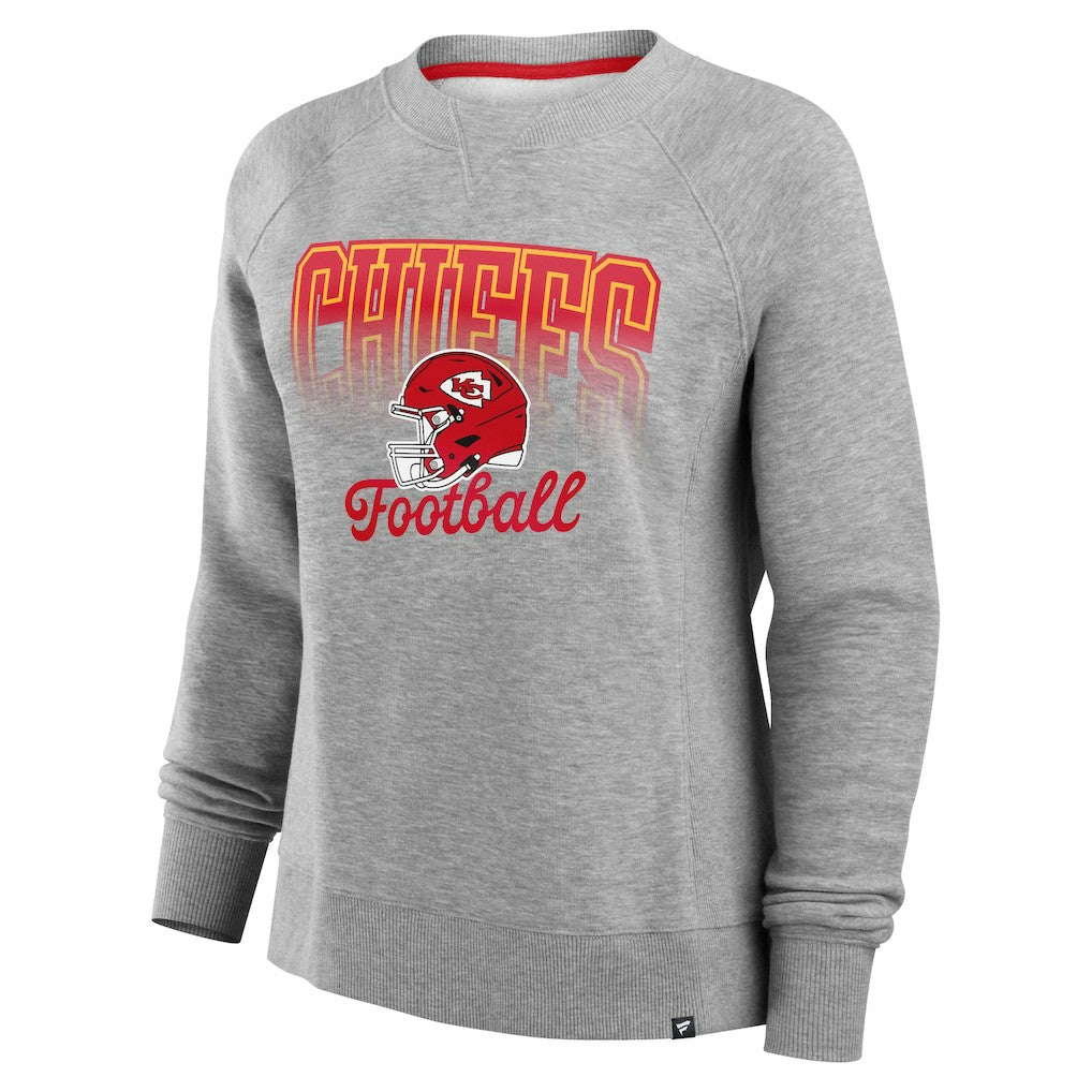 Kansas City Chiefs Women's Hit Hard Fleece Pullover Sweatshirt Heather Gray - Fanatics