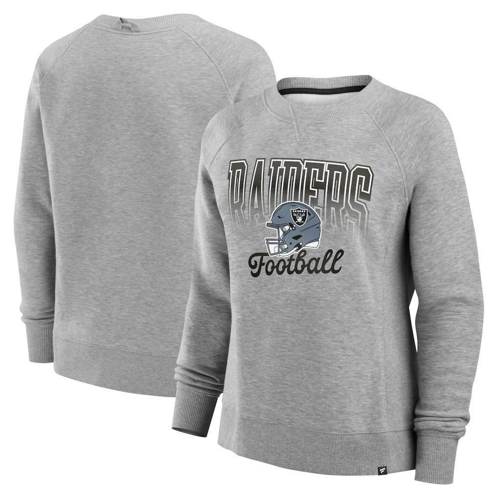Las Vegas Raiders Women's Hit Hard Fleece Pullover Sweatshirt Heather Gray - Fanatics