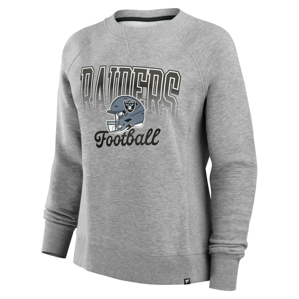Las Vegas Raiders Women's Hit Hard Fleece Pullover Sweatshirt Heather Gray - Fanatics