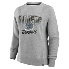 Las Vegas Raiders Women's Hit Hard Fleece Pullover Sweatshirt Heather Gray - Fanatics