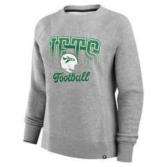 New York Jets Women's Hit Hard Fleece Pullover Sweatshirt Heather Gray - Fanatics