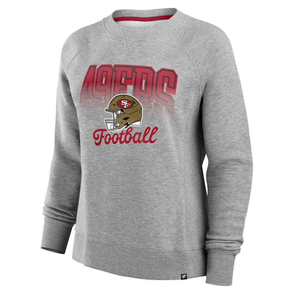 San Francisco 49ers Women's Hit Hard Fleece Pullover Sweatshirt Heather Gray - Fanatics