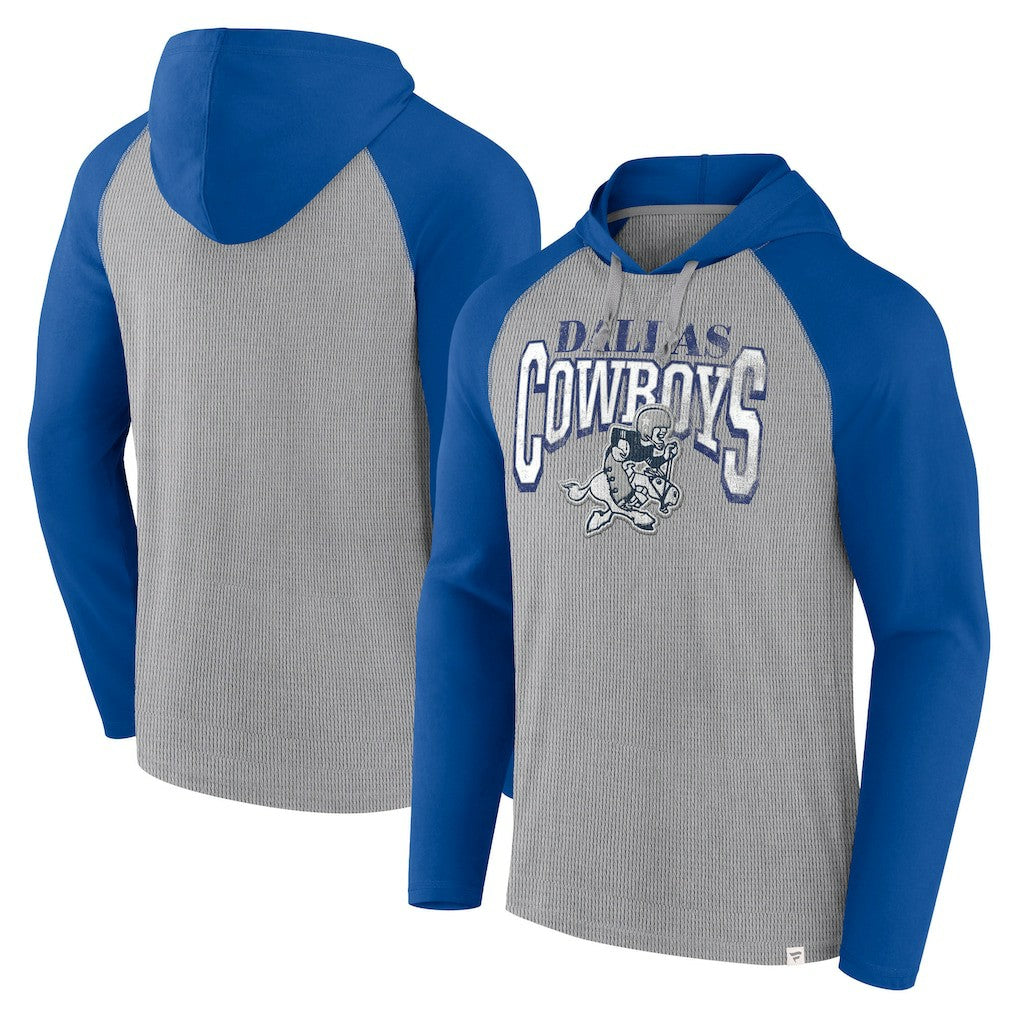 Dallas Cowboys Under Center Long Sleeve Hoodie T-Shirt Silver/Navy - Fanatics
