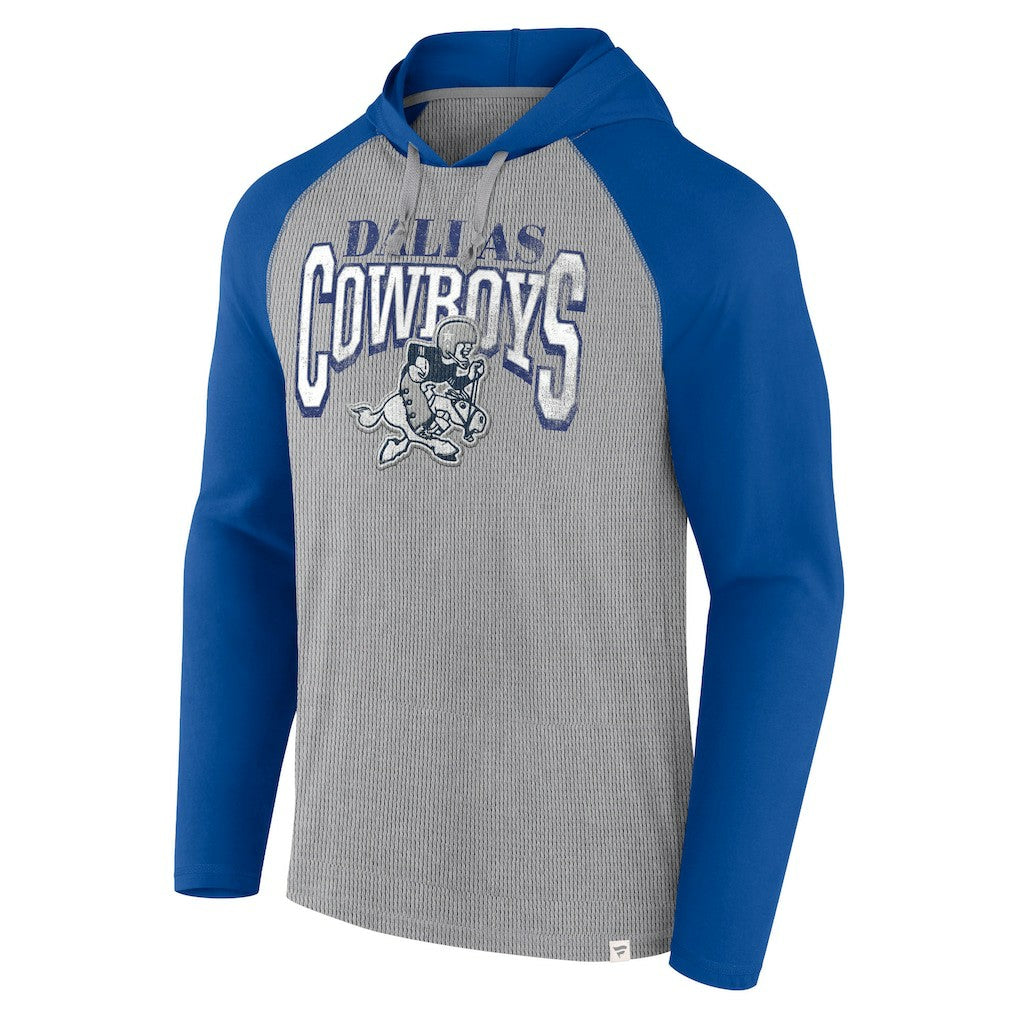 Dallas Cowboys Under Center Long Sleeve Hoodie T-Shirt Silver/Navy - Fanatics