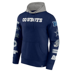 Dallas Cowboys Patched Out Pullover Hoodie Navy/Silver - Fanatics