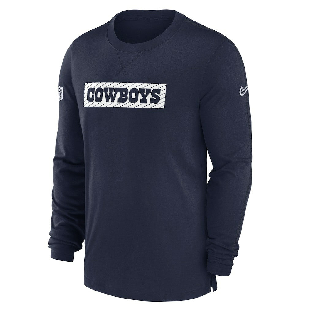 Dallas Cowboys 2024/25 Sideline Player Tri-Blend Performance Long Sleeve T-Shirt Navy - Nike