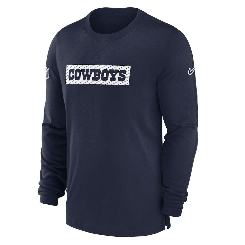 Dallas Cowboys 2024/25 Sideline Player Tri-Blend Performance Long Sleeve T-Shirt Navy - Nike