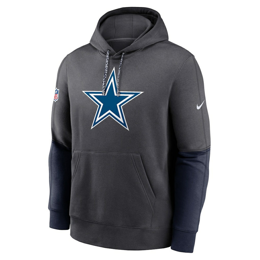 Dallas Cowboys 2024 Sideline Club Pullover Hoodie Charcoal - Nike