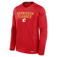 Calgary Flames - Fanatics Authentic Pro Rink Tech Long Sleeve T-Shirt Red