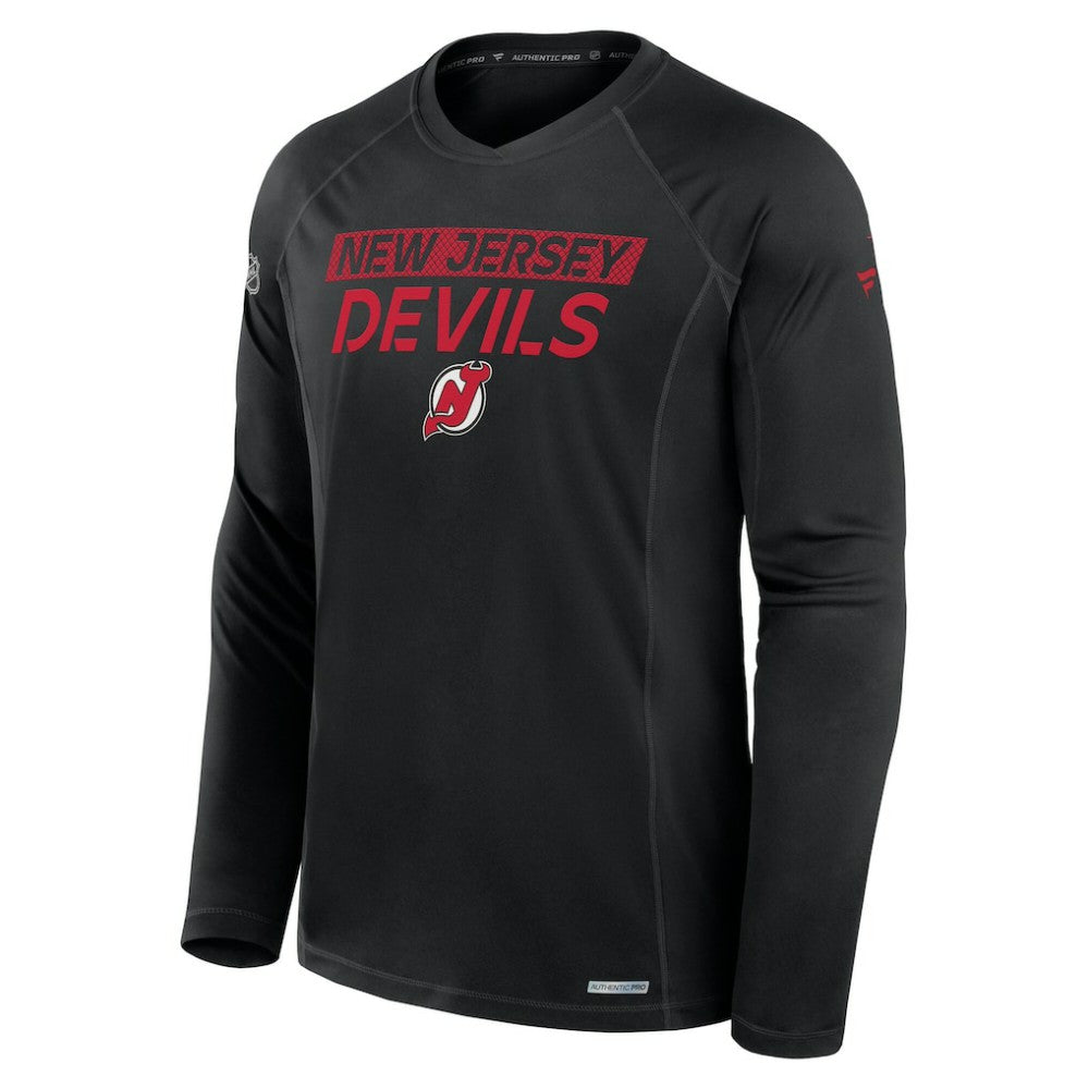 New Jersey Devils - Fanatics Authentic Pro Rink Tech Long Sleeve T-Shirt Black