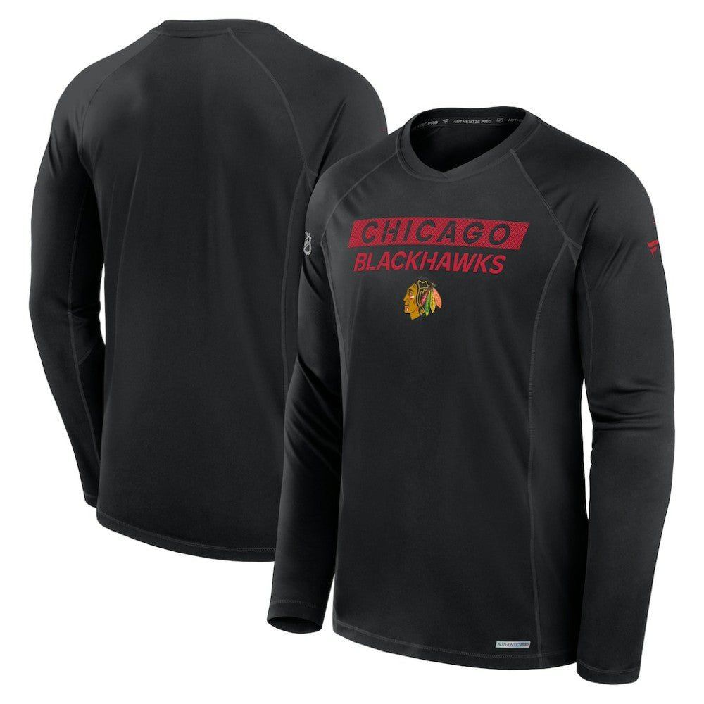 Chicago Blackhawks Fanatics Authentic Pro Rink Tech Long Sleeve T-Shirt Black