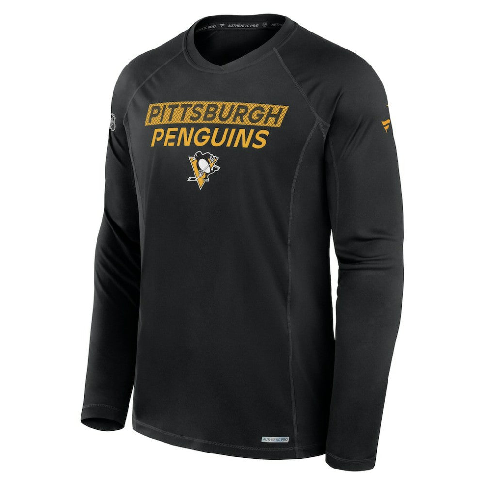 Pittsburgh Penguins Fanatics Authentic Pro Rink Tech Long Sleeve T-Shirt Black